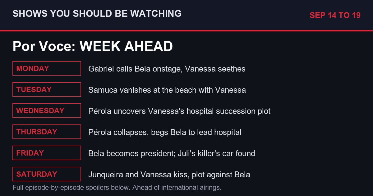 Por Voce week ahead Sep 14 to 19 spoilers