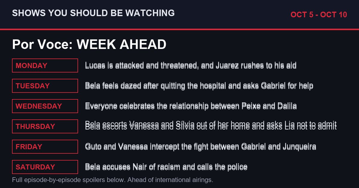 Por Voce week ahead OCT 5 - OCT 10 spoilers