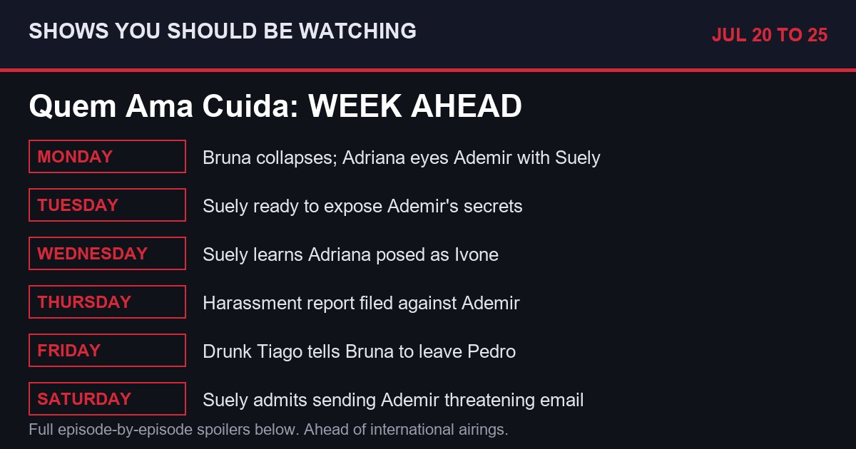 Quem Ama Cuida week ahead Jul 20 to 25 spoilers