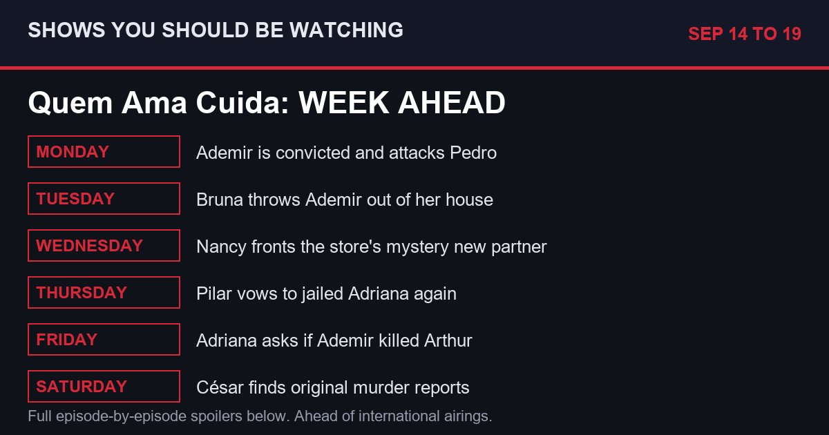 Quem Ama Cuida week ahead Sep 14 to 19 spoilers