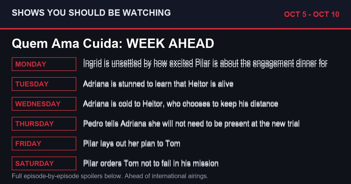 Quem Ama Cuida week ahead OCT 5 - OCT 10 spoilers